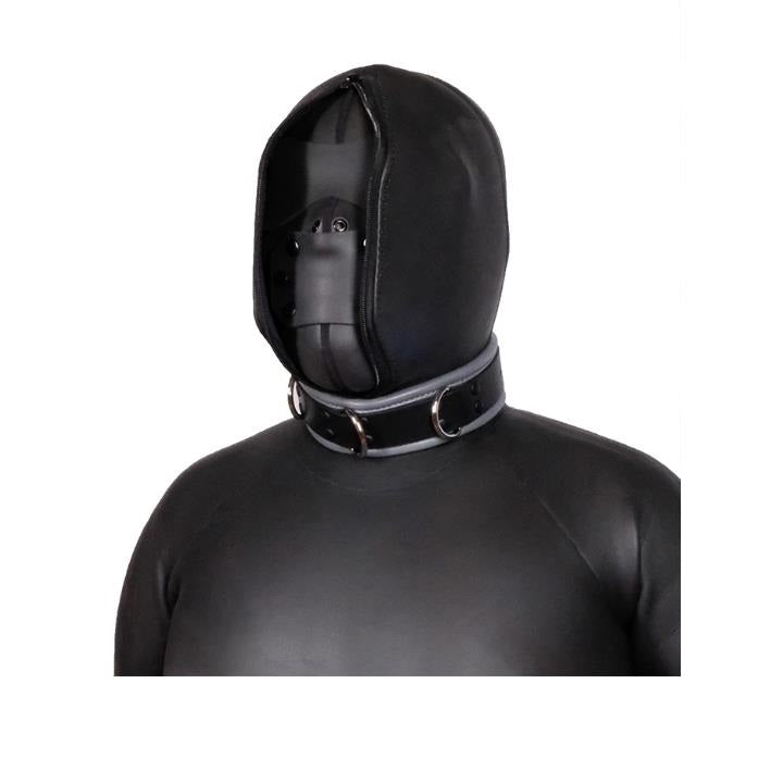 Neoprene Latex Mask Double Zipper Head Cover