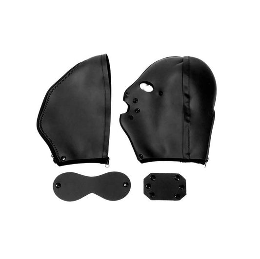 Neoprene Latex Mask Double Zipper Head Cover