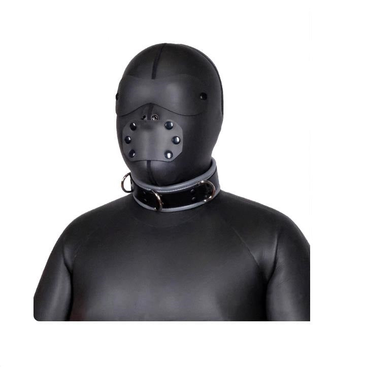 Neoprene Latex Mask Double Zipper Head Cover