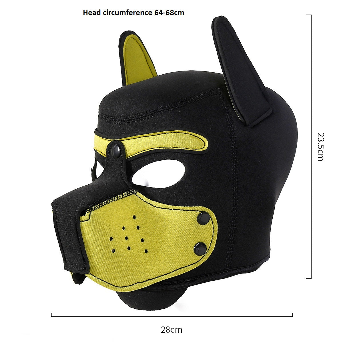 Neoprene Puppy Face Muzzle Dog Removable Full Head Hood Mask With Ears