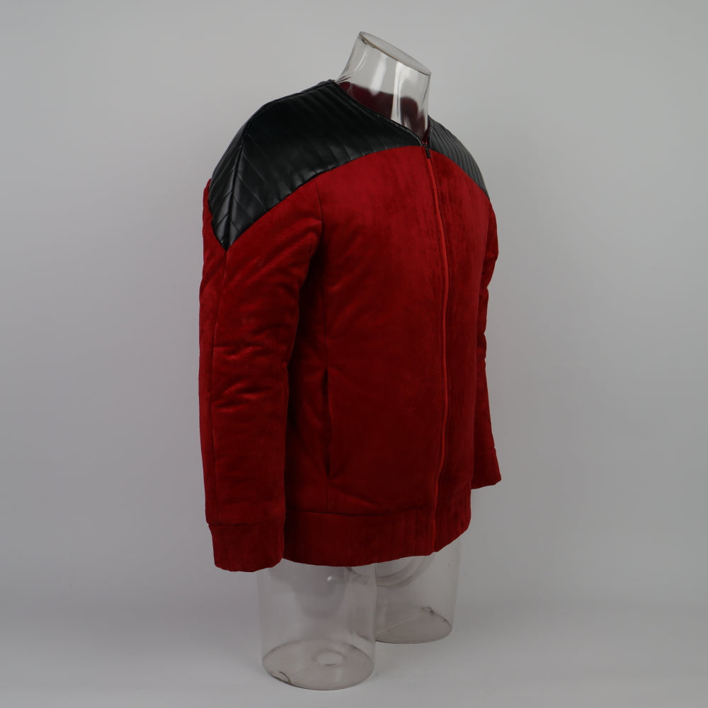 Cosermart Star Trek The Next Generation TNG Captain Picard Duty Uniform Jacket TNG Red Costume Halloween Cosplay Costume