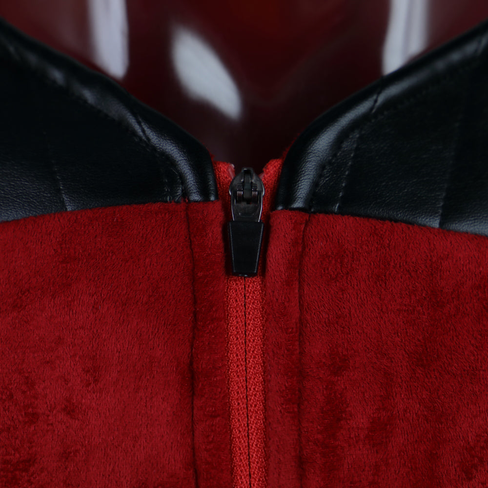 Cosermart Star Trek The Next Generation TNG Captain Picard Duty Uniform Jacket TNG Red Costume Halloween Cosplay Costume