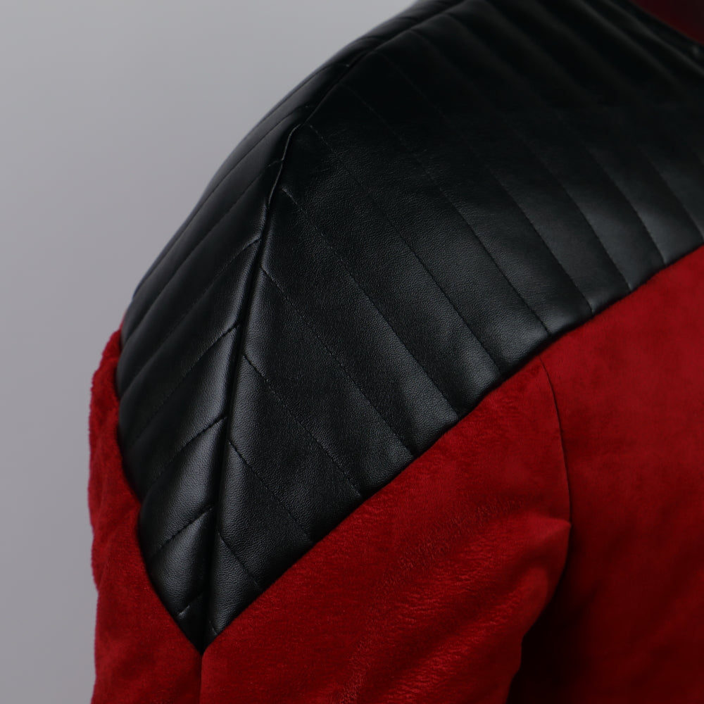 Cosermart Star Trek The Next Generation TNG Captain Picard Duty Uniform Jacket TNG Red Costume Halloween Cosplay Costume