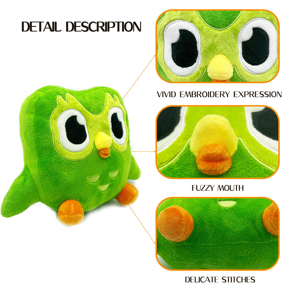 Duo Plushie Green Owl Plush Toy Stuffed Doll Birthday Holiday Gifts for Kids