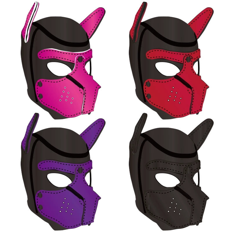 Neoprene Puppy Face Muzzle Dog Removable Full Head Hood Mask