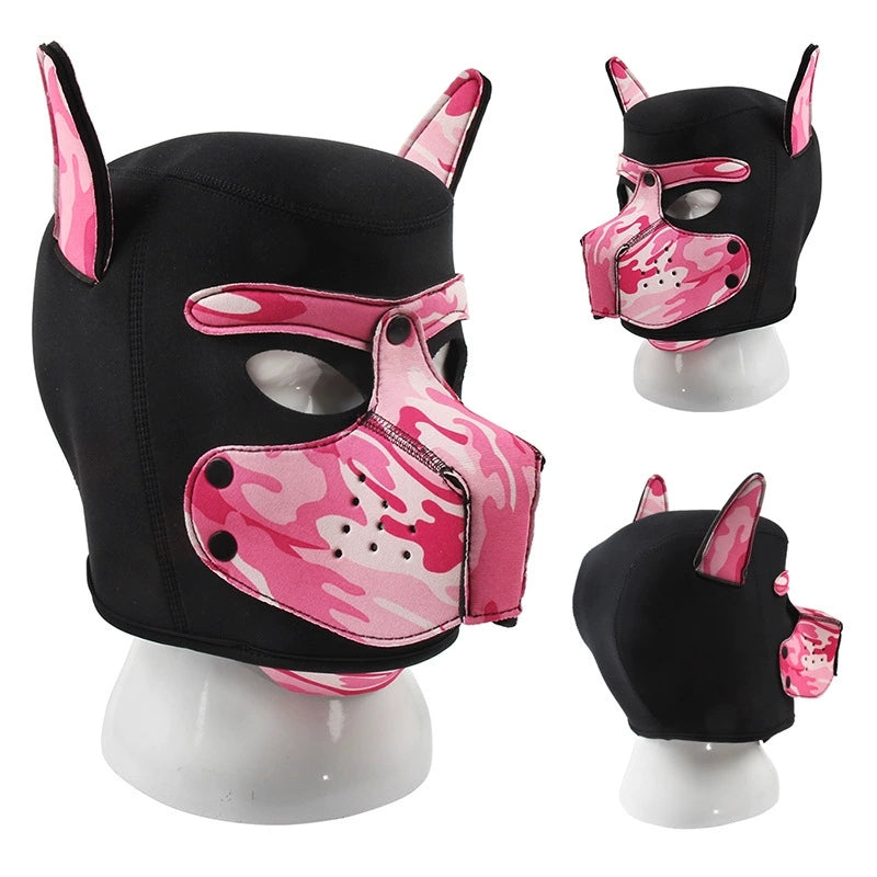 Neoprene Puppy Face Muzzle Dog Removable Full Head Hood Mask